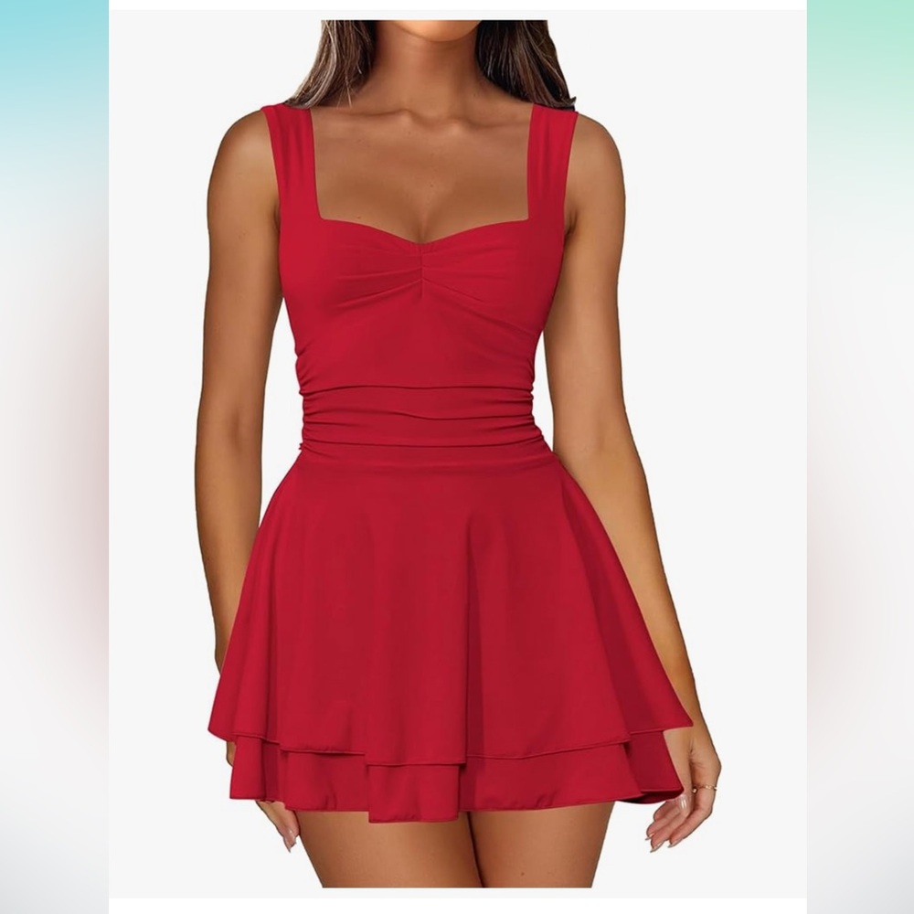 Elegant Red Sleeveless Dress
